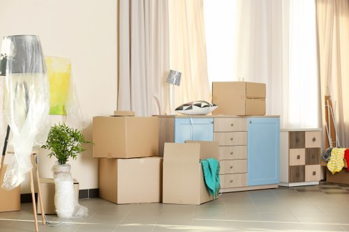 Commercial moving team planning an office relocation in Poplar