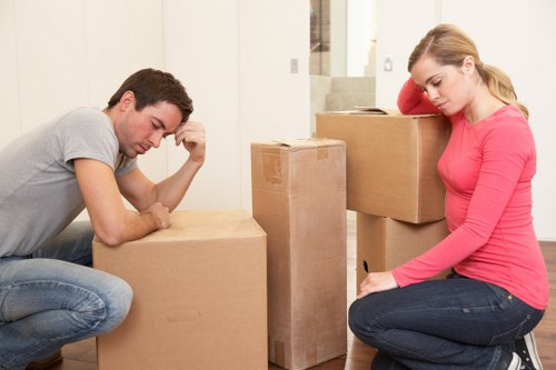 Unpacking household items into a new Poplar property